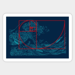 Fibonacci Sequence and Aqua Great Wave Magnet